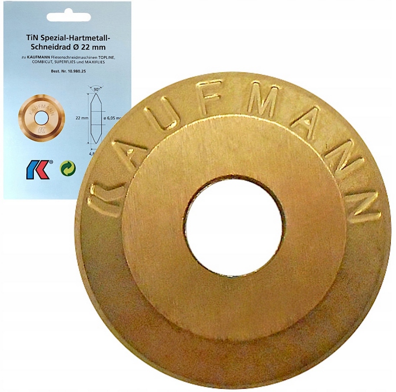 Kaufmann Řezací Kolečko 22 MM Pro Topline, Titanové, V Balení