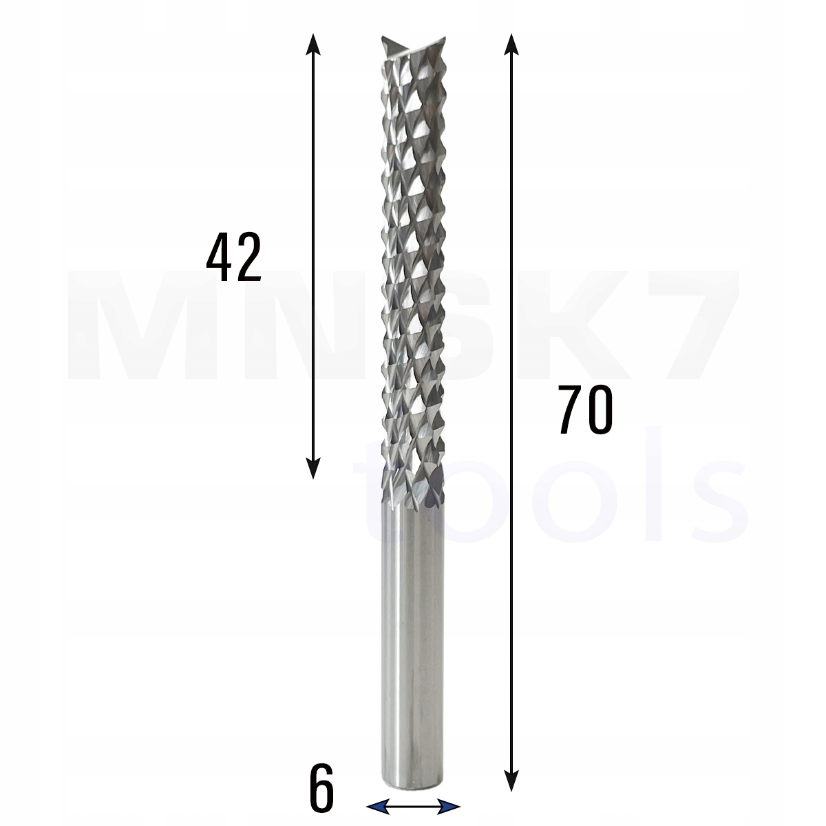 Přímá vícebřitá fréza fi 6 x 42 x 70 Cnc Vhm