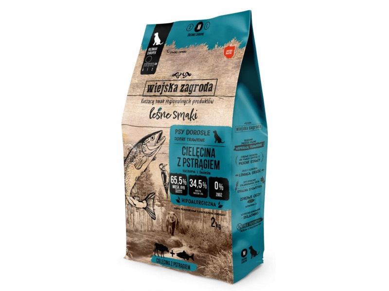 Karma dla psa Wiejska Zagroda Cielęcina z pstrągiem M 5 x 2 kg