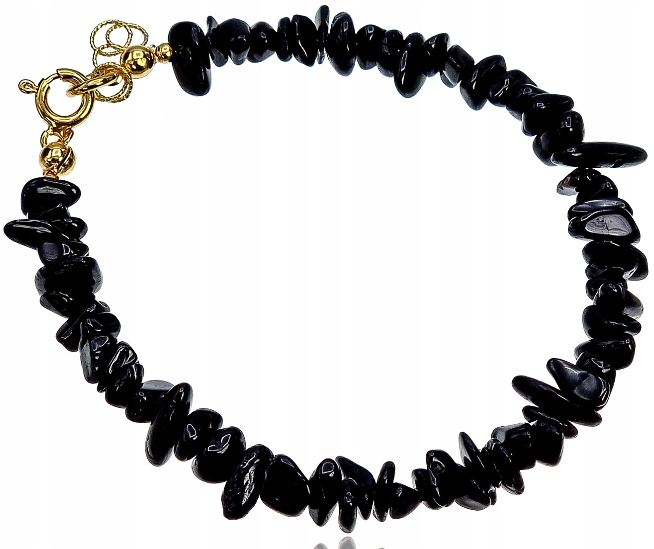Černý turmalín Krásný náramek Zlaté Stříbro