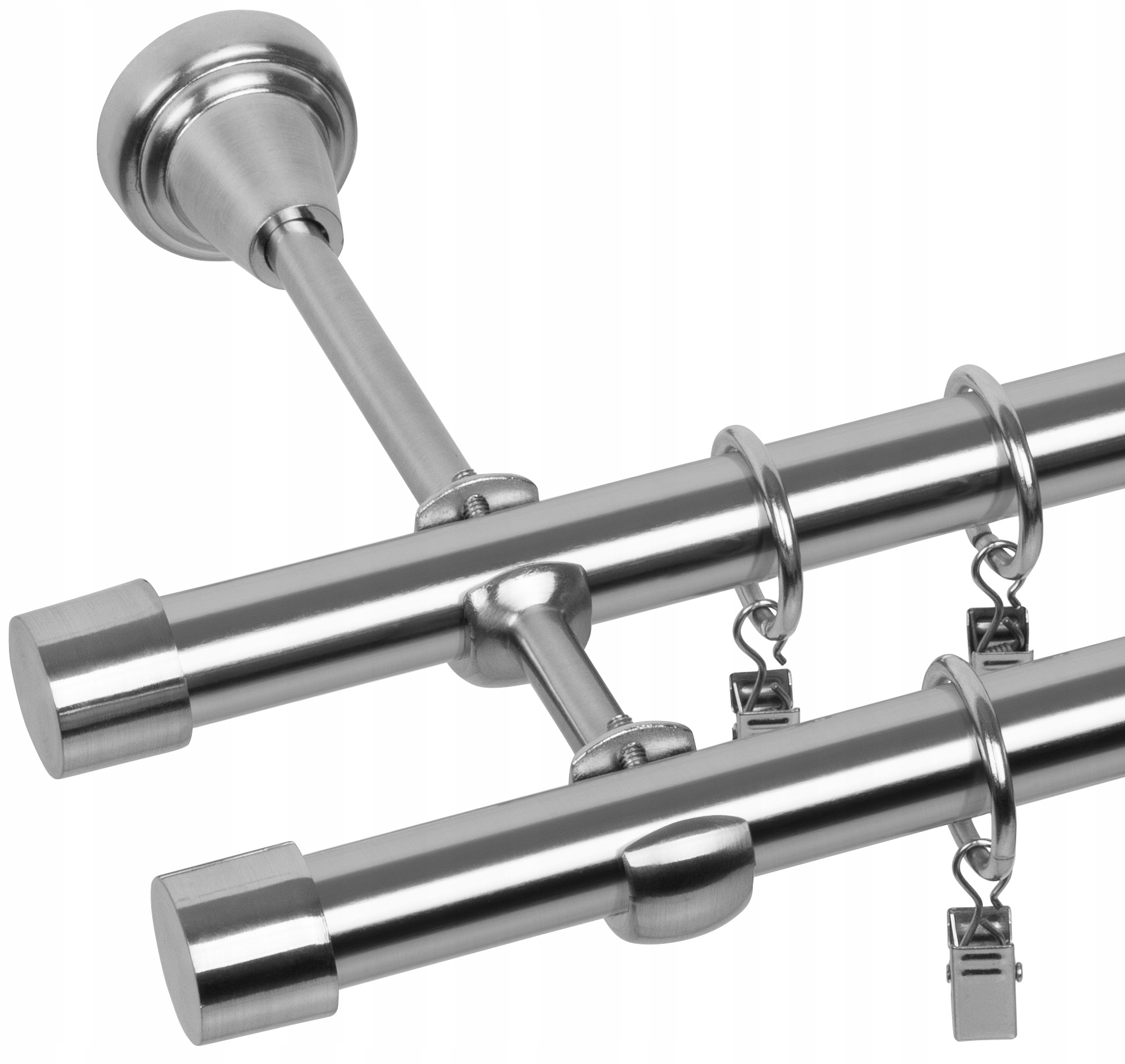 KARNISZ PODWÓJNY 160 CM 19+19 MM SMART METALOWY 3 KOLORY RENA