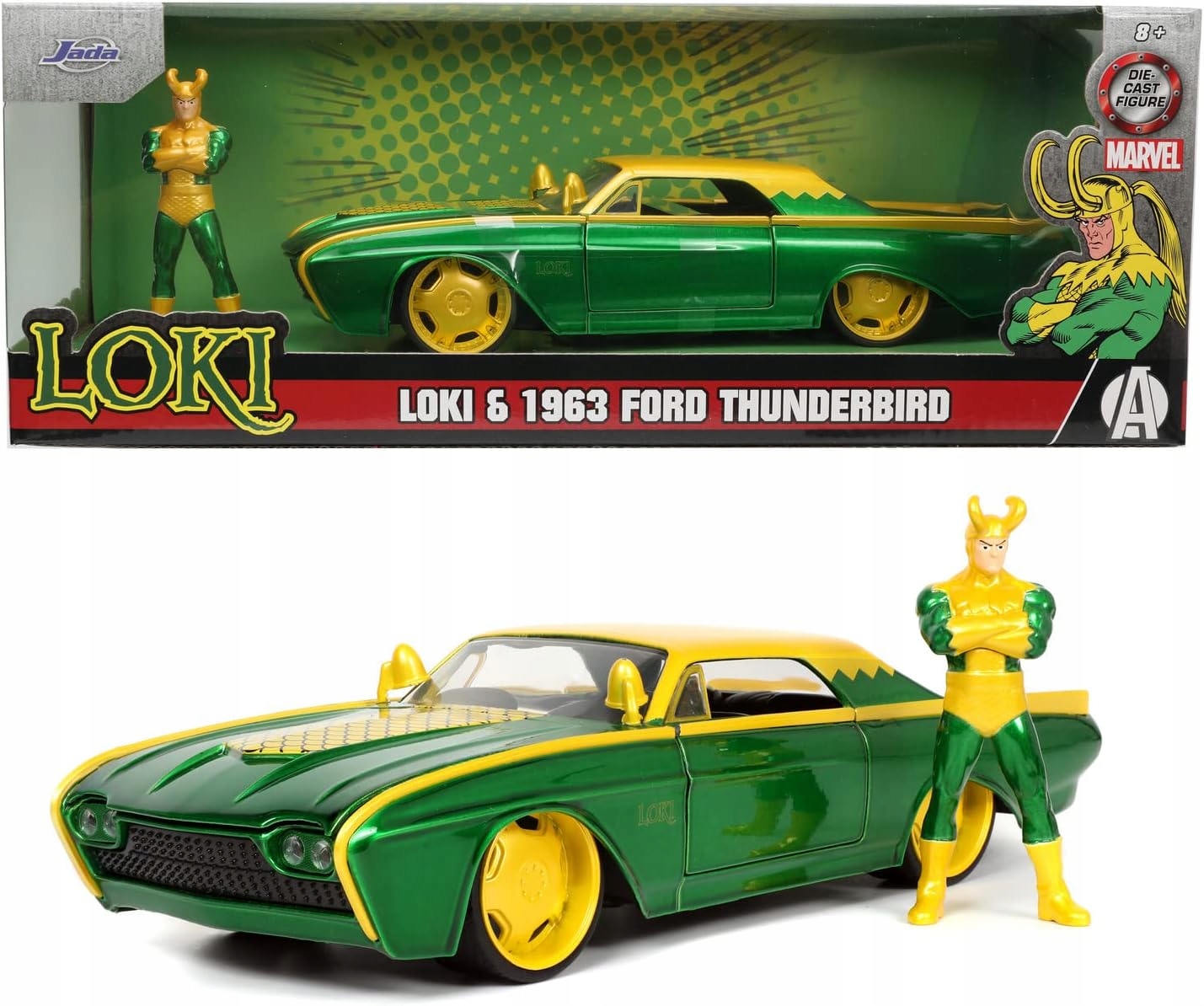 Jada Marvel Loki 1963 Ford Thunderbird 253225026