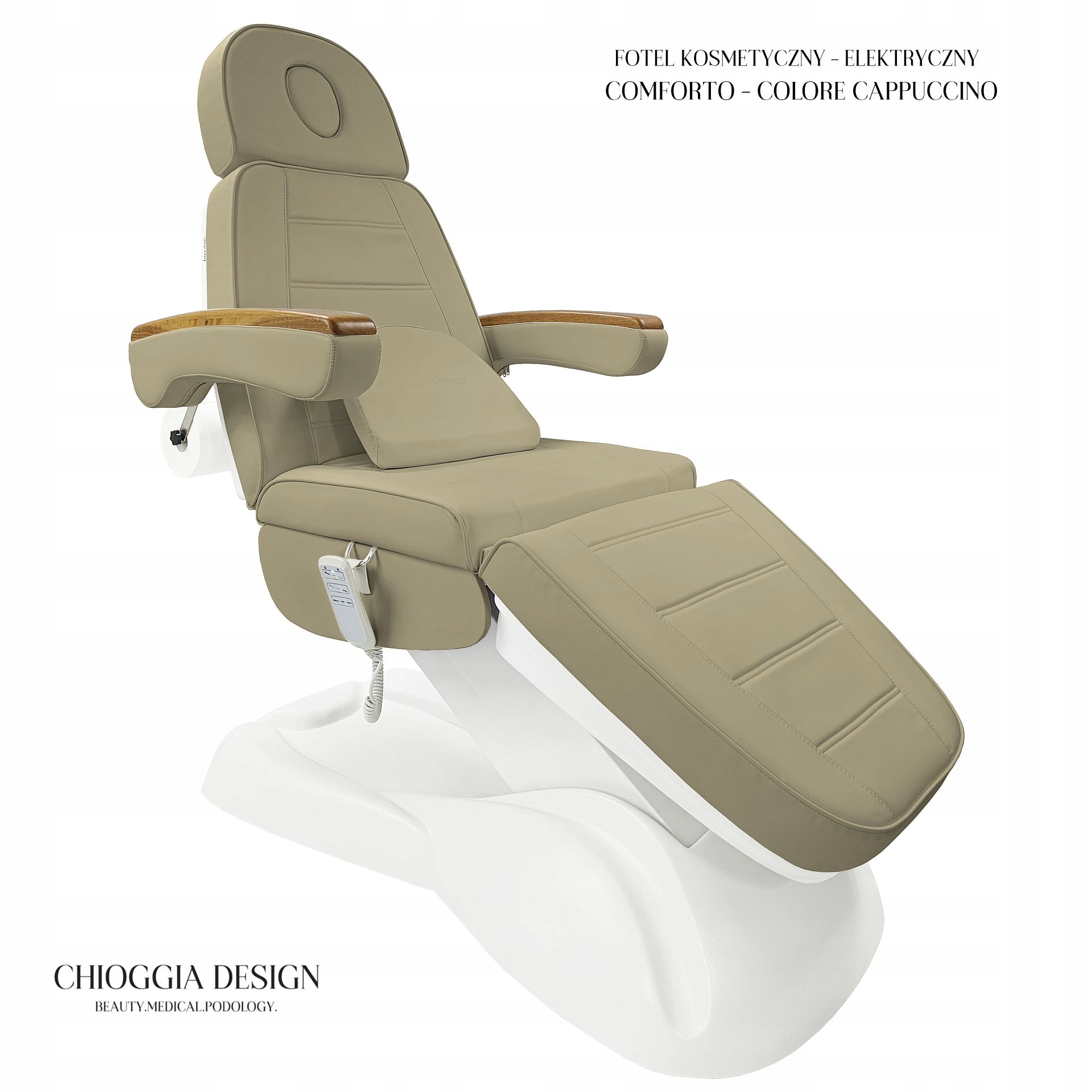 Chioggia Design Elektrické kosmetické křeslo Comforto Cappuccino 3 motory