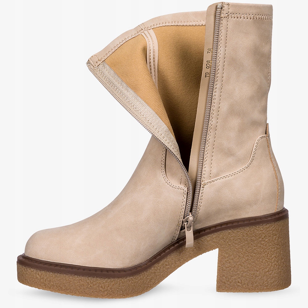 BOTKI DAMSKIE NA SZEROKIM STABILNYM OBCASIE Z ELASTYCZNĄ CHOLEWKĄ NEW r 40 Rozmiar 40