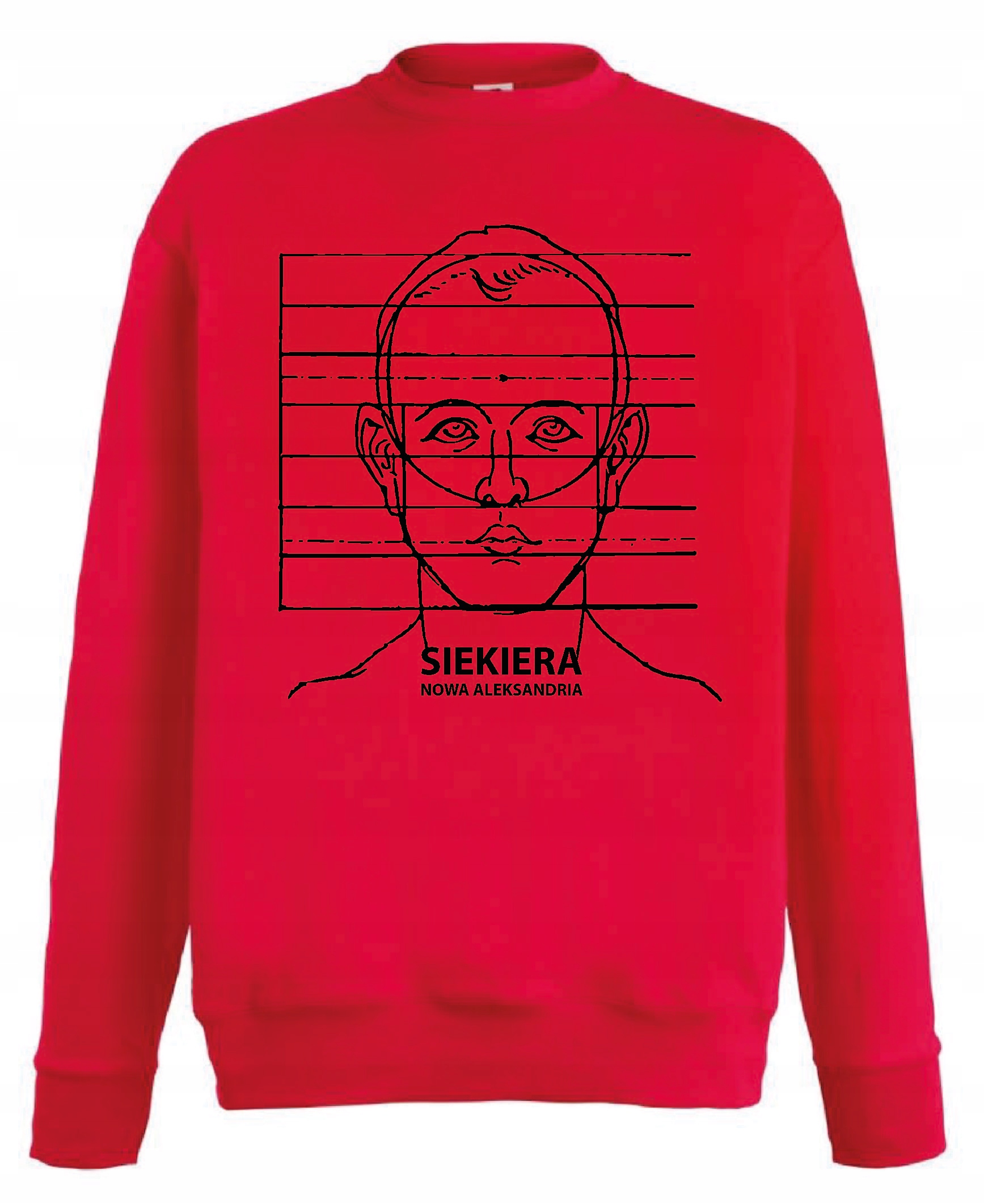 Mikina bez kapuce Sekera Nová Alexandrie červená punk new wave