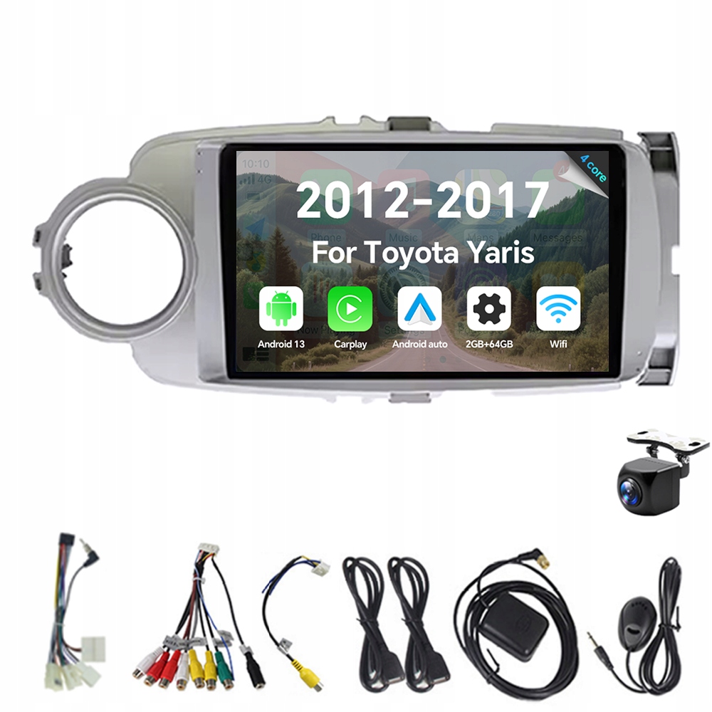 2Din Android 13 autorádio pro Toyota Yaris 2012-2017 2G 64G Carplay Gps