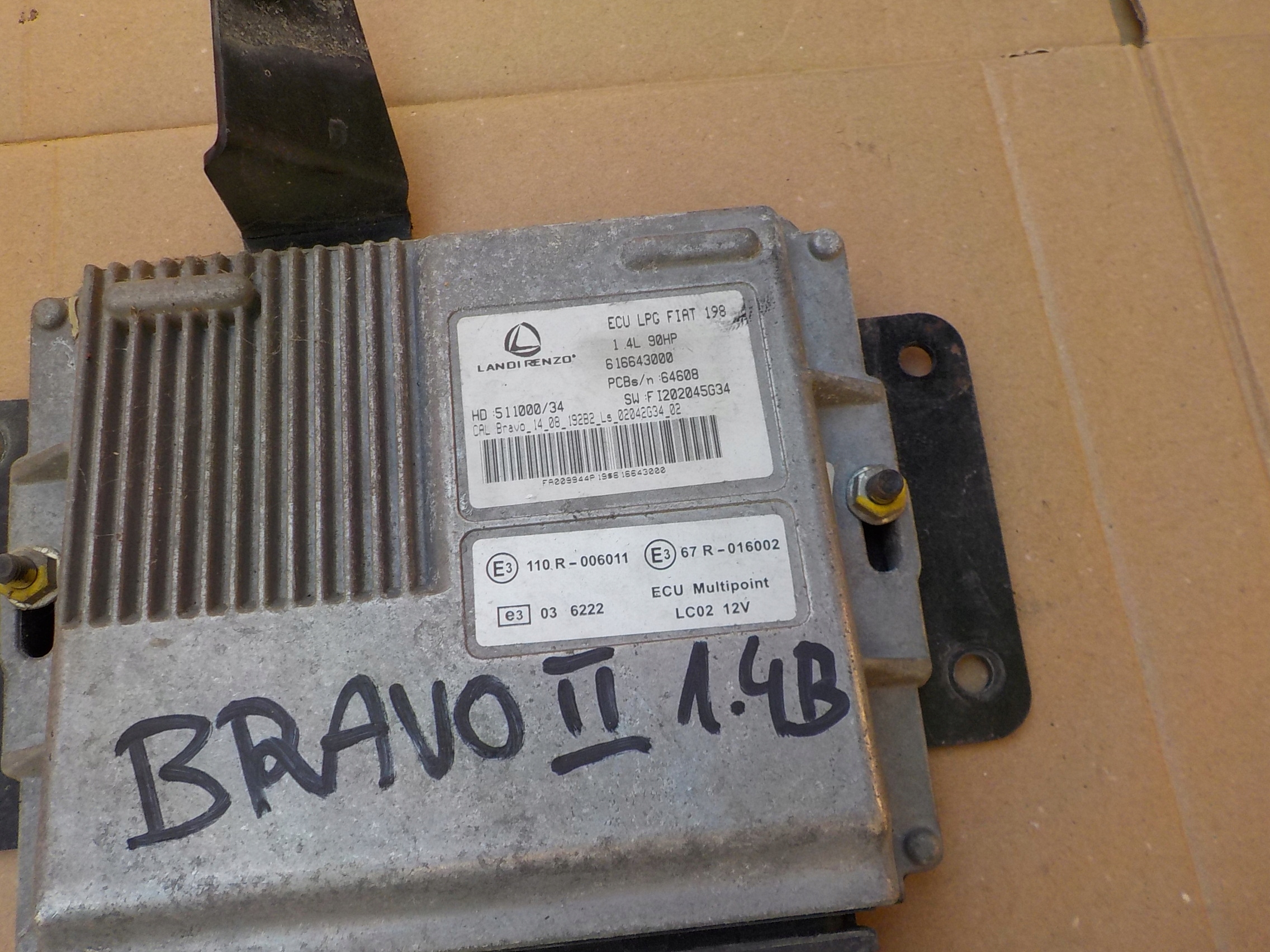 control unit gas lpg fiat bravo II 1,4 16v 616643000