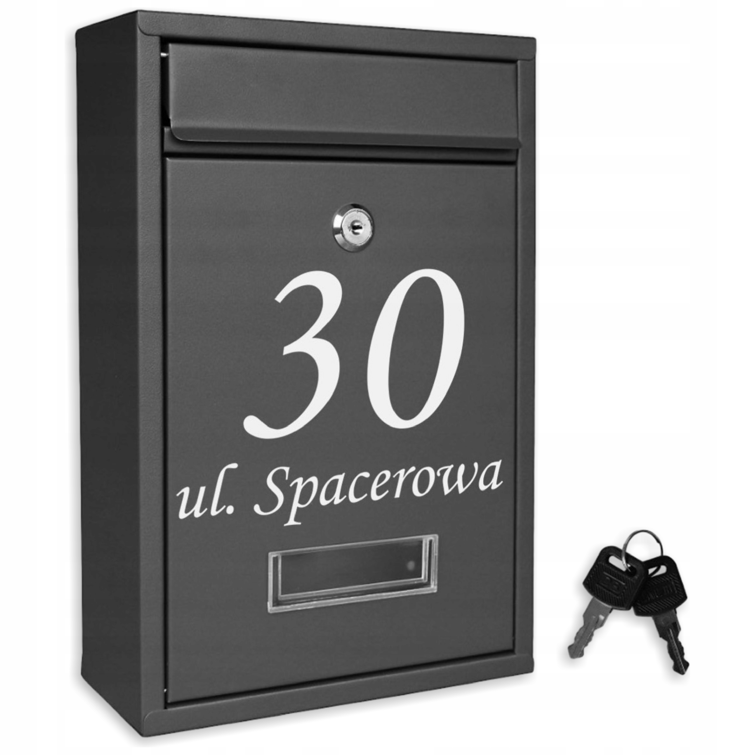 Poštovní Schránka Na Dopisy Vhazovačka černá S Číslem Domu Adresou Uv Tisk