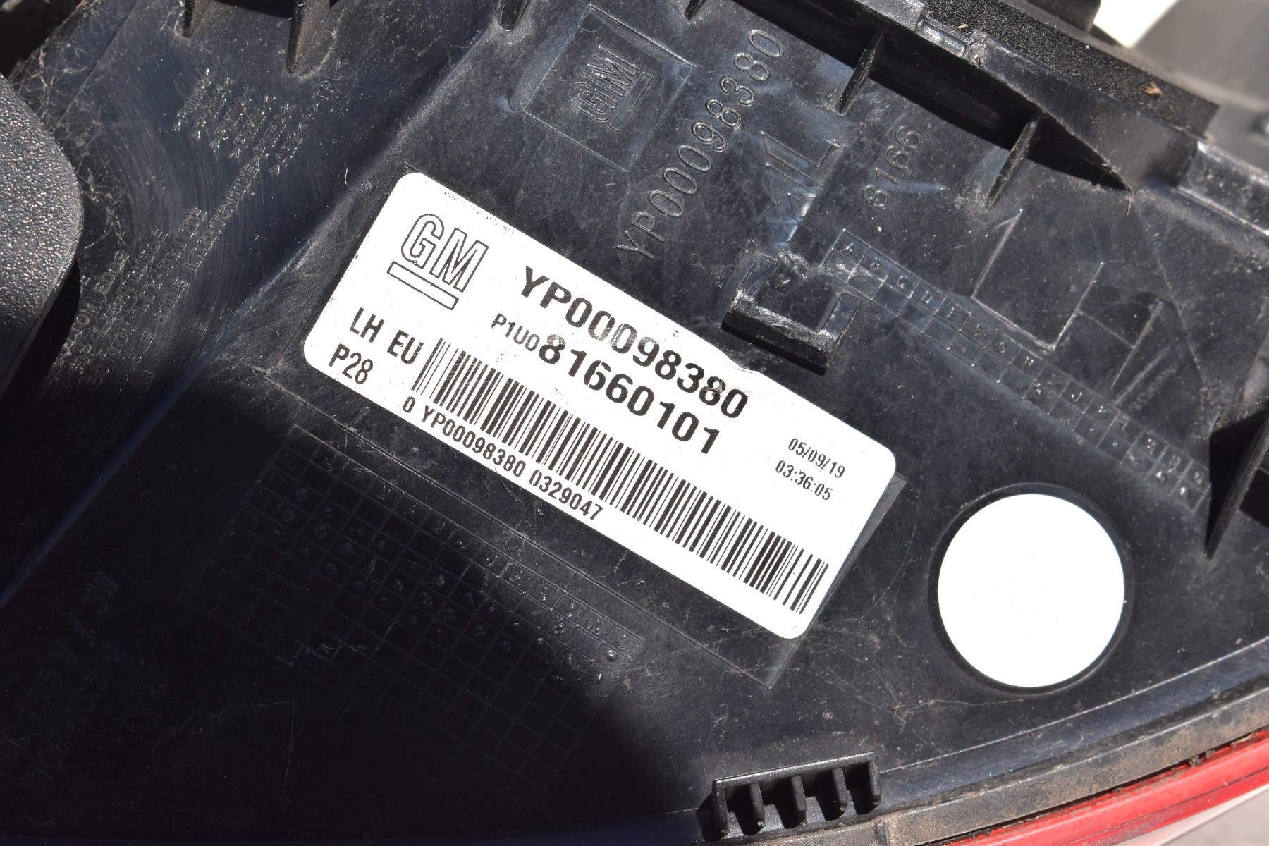 light left rear part OPEL GRANDLAND X 2017-2021 81660101 EU
