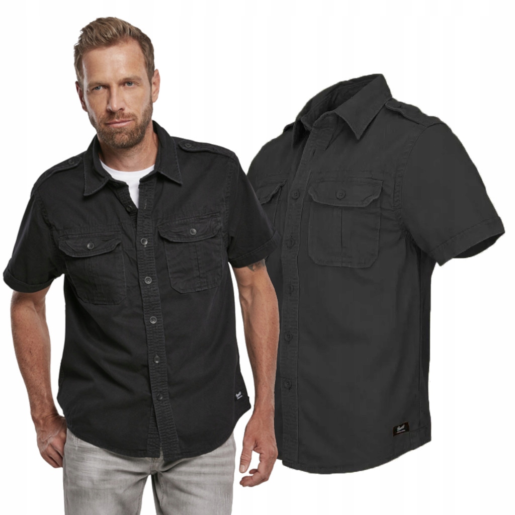 Košile s krátkým rukávem Brandit Vintage Shirt Černá 7XL