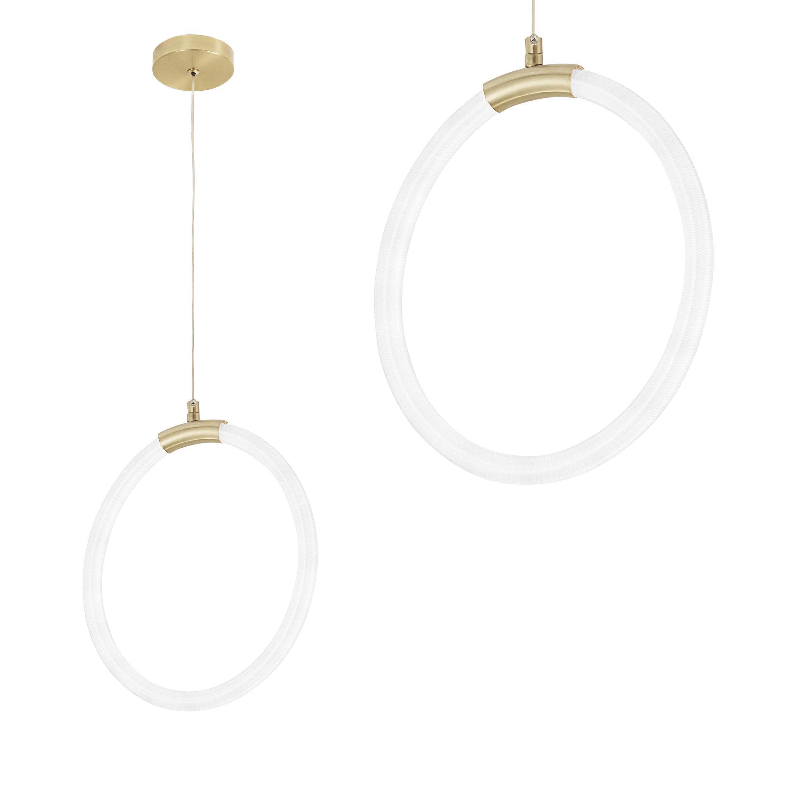 Led závesná stropná lampa Zlatý kruh Biely kruh Minimalistická