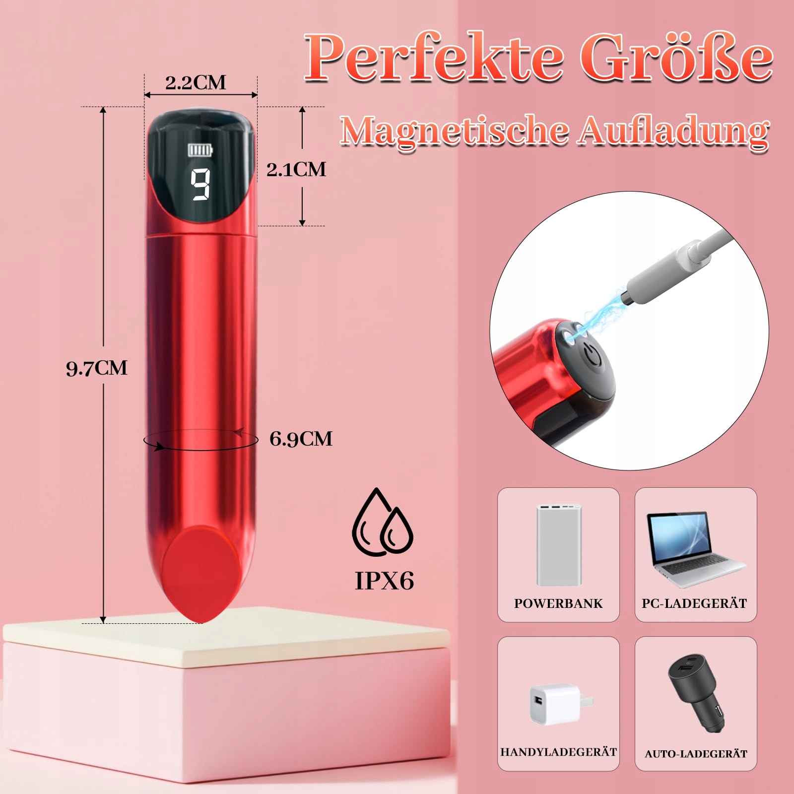 MINI VIBRATOR DLA KOBIET 10 TRYBÓW CICHE I MOCNE WIBRATORY KLITORIS — miniatura 5
