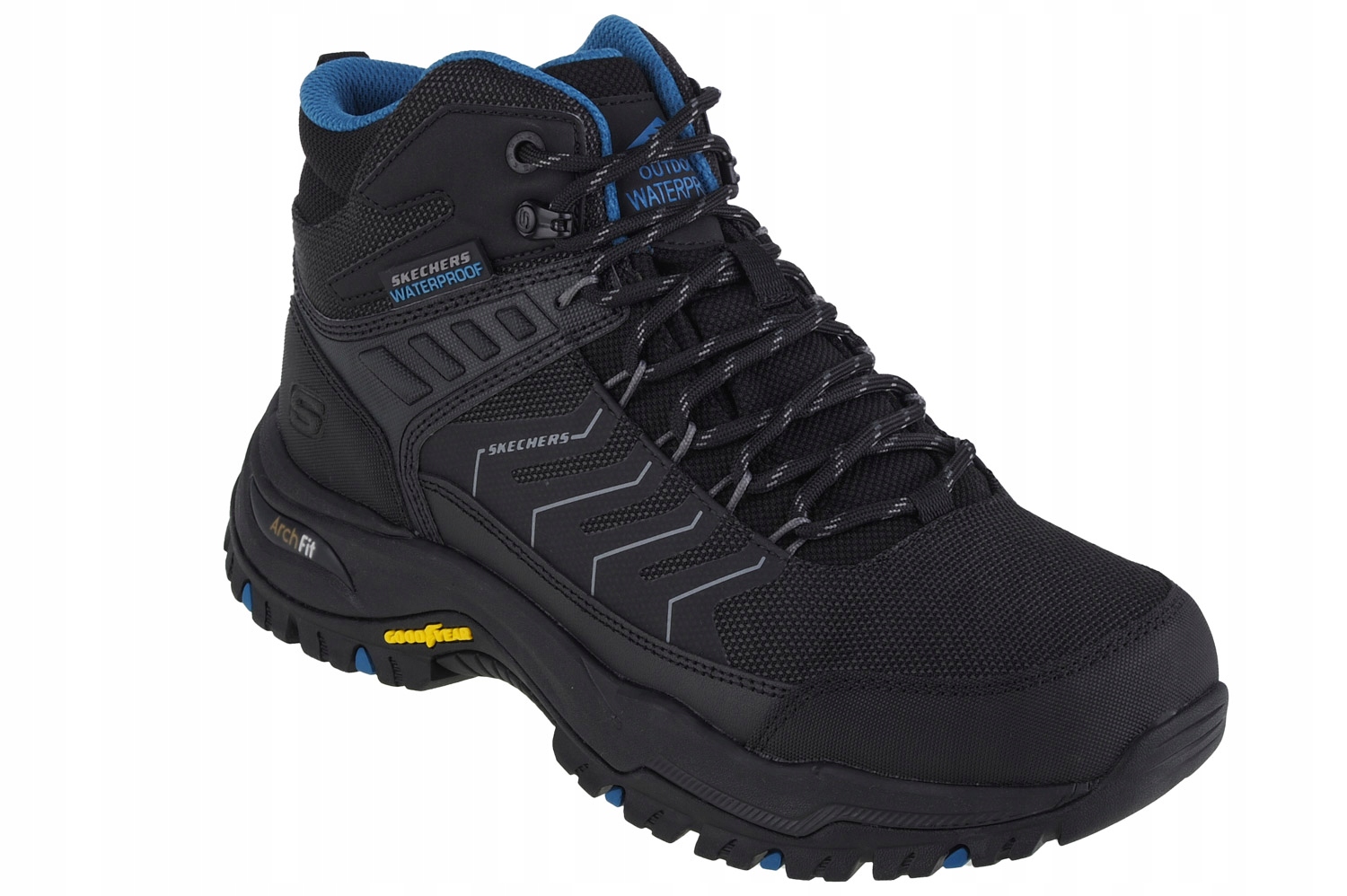 Skechers Arch Fit Dawson-raveno [41] Pánské trekové boty z černé tkaniny