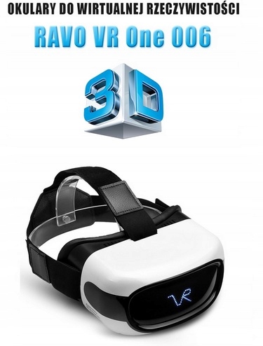 OKULARY GOGLE VR 3D Wyświetlacz 5 cali BIAŁE Marka Ravo