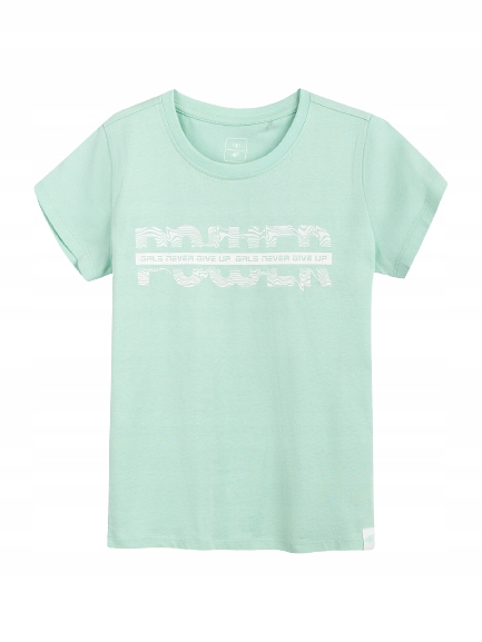 

T-shirt dziecięcy 4F JTSD007A miętowa bawełna 164.
