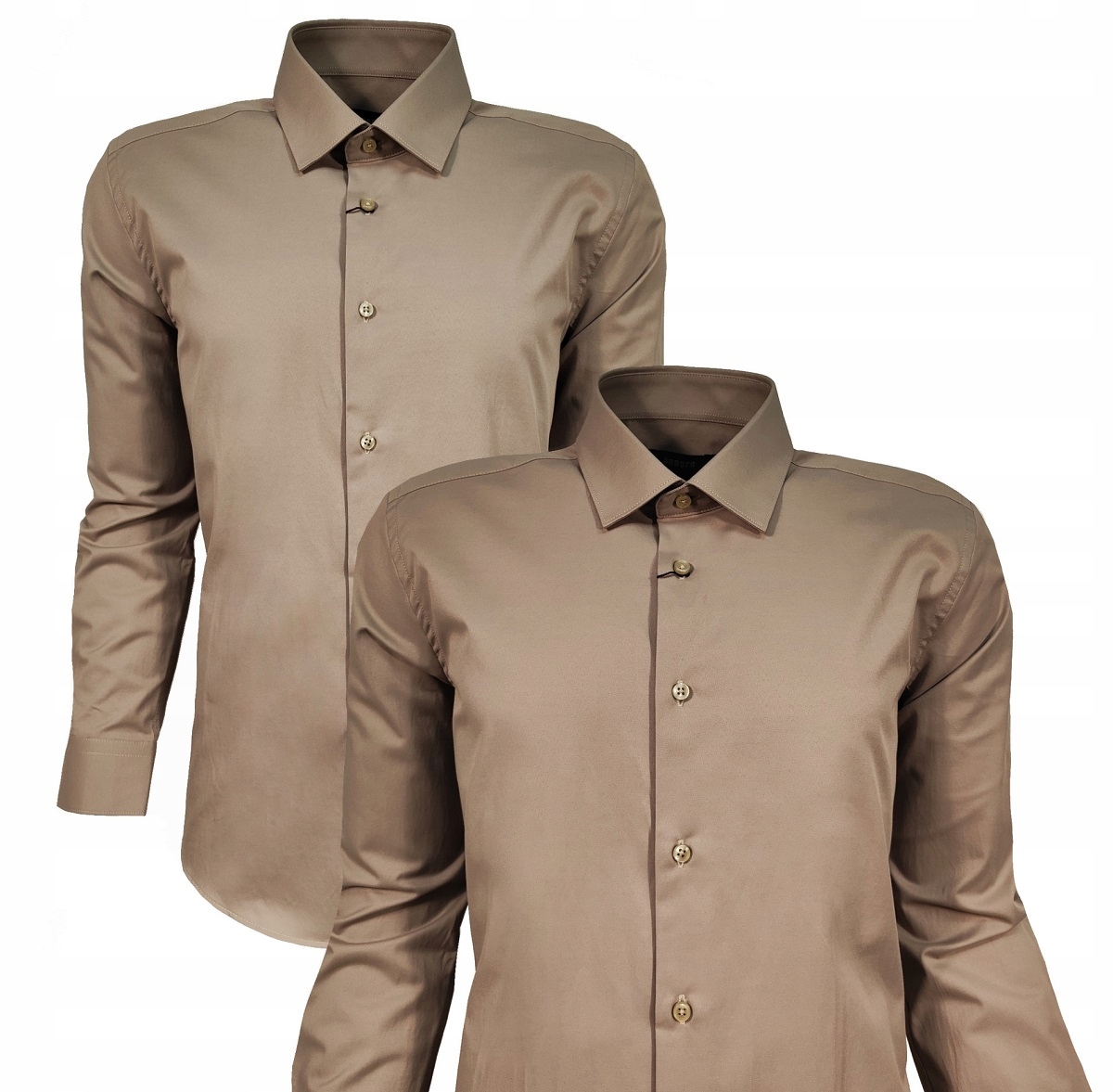 Pánská Společenská Košile Casual Klasická Hnědá L