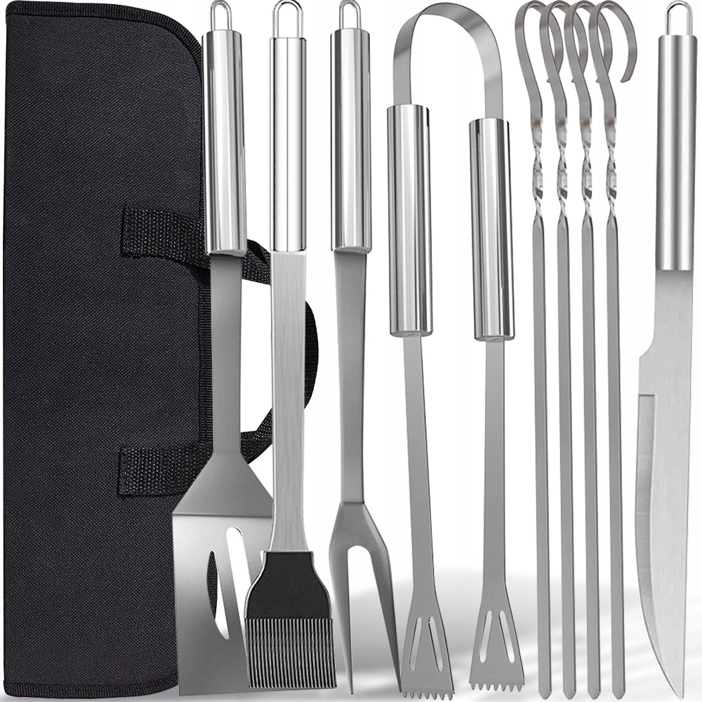 ZESTAW AKCESORIA UNIWERSALNE PRZYBORY DO GRILLA ETUI 9 SZT