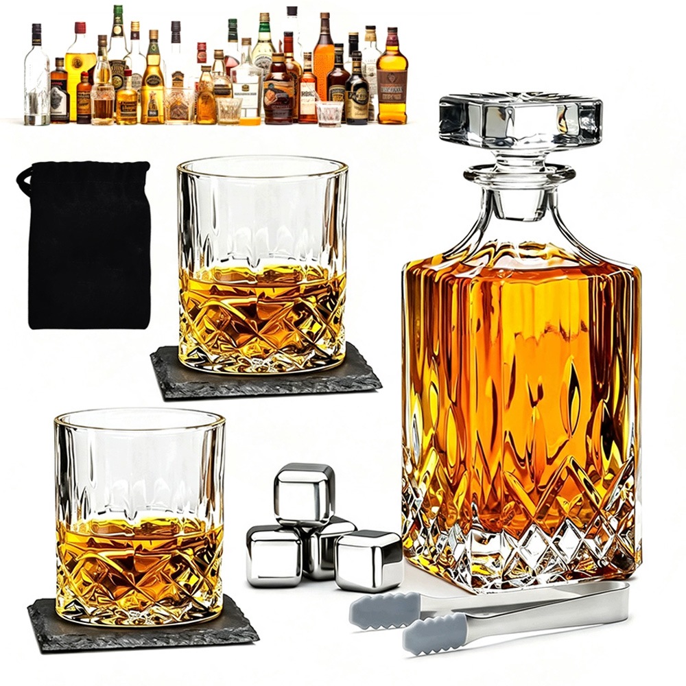 Sada Karafka 2 Sklenice Na Whisky Dárek Den Mužů Narozeniny 18-99