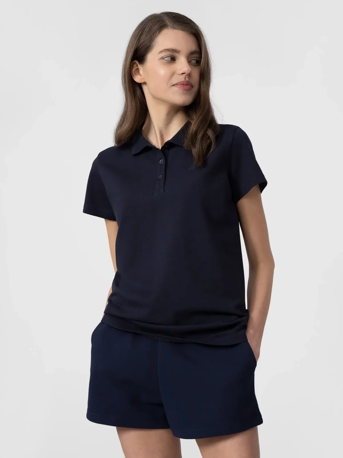 KOSZULKA DAMSKA 4F POLO T-SHIRT POLÓWKA BAWEŁNIANA ODDYCHAJĄCA SS24F132 Rozmiar L