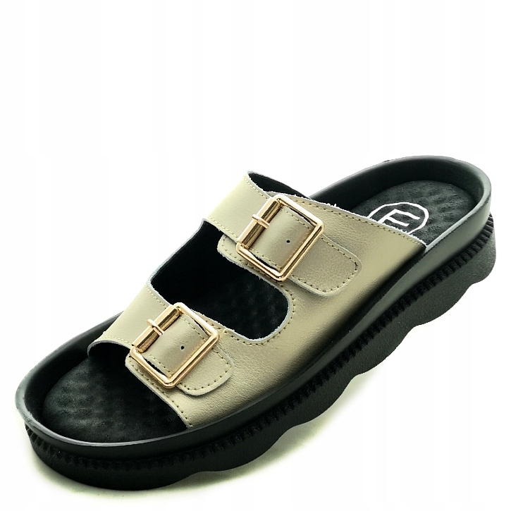 Super wygodne damskie klapki SKÓRZANE DK3599