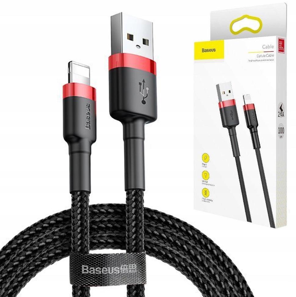 

Kabel Usb Lightning Baseus Czarno Czerwony 2M