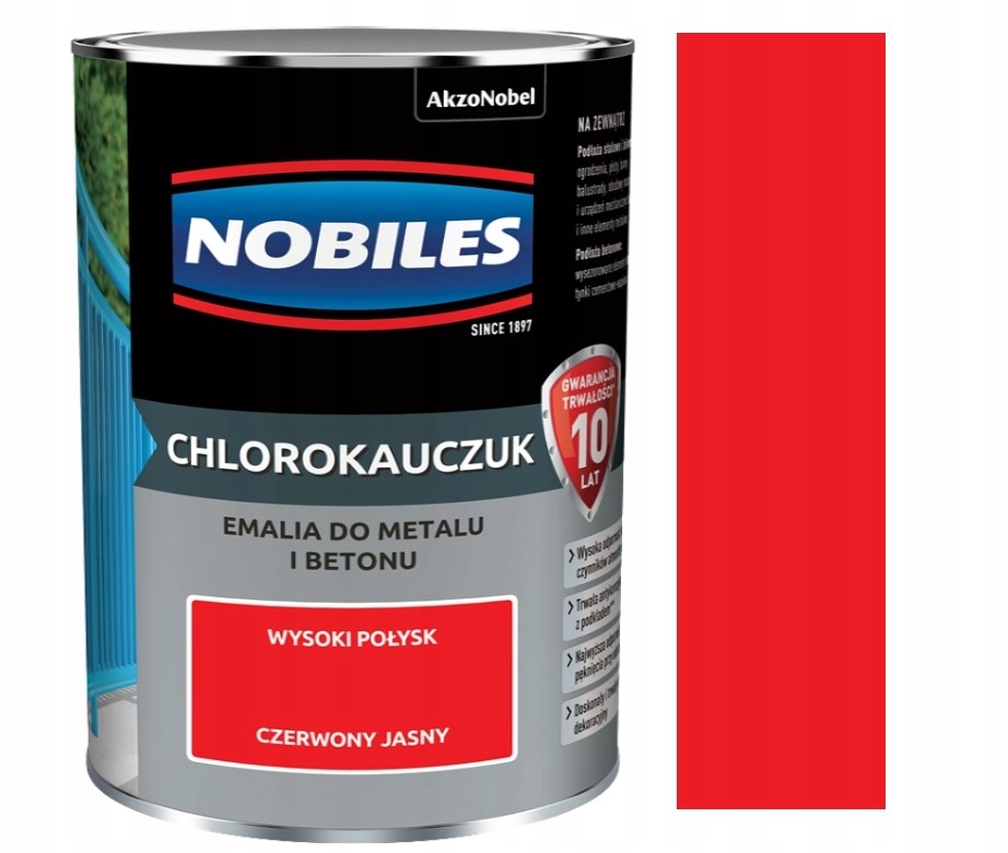 

Nobiles Chlorokauczuk Emalia 0,9L Czerwony Jasny
