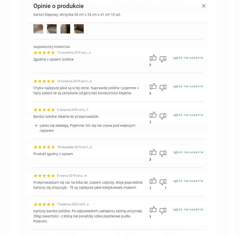 KARTON PUDŁA PUDEŁKA KARTONY DO PRZEPROWADZKI 10sz Liczba warstw 3