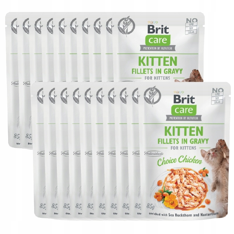 Levně Brit Care Cat Fillets Kitten Kuře v omáčce pro koťata 20PAK 20x85 g