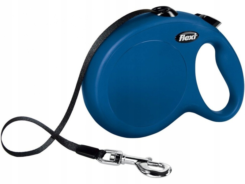 Smycz New Classic L taśma niebieski -8m -do 50kg