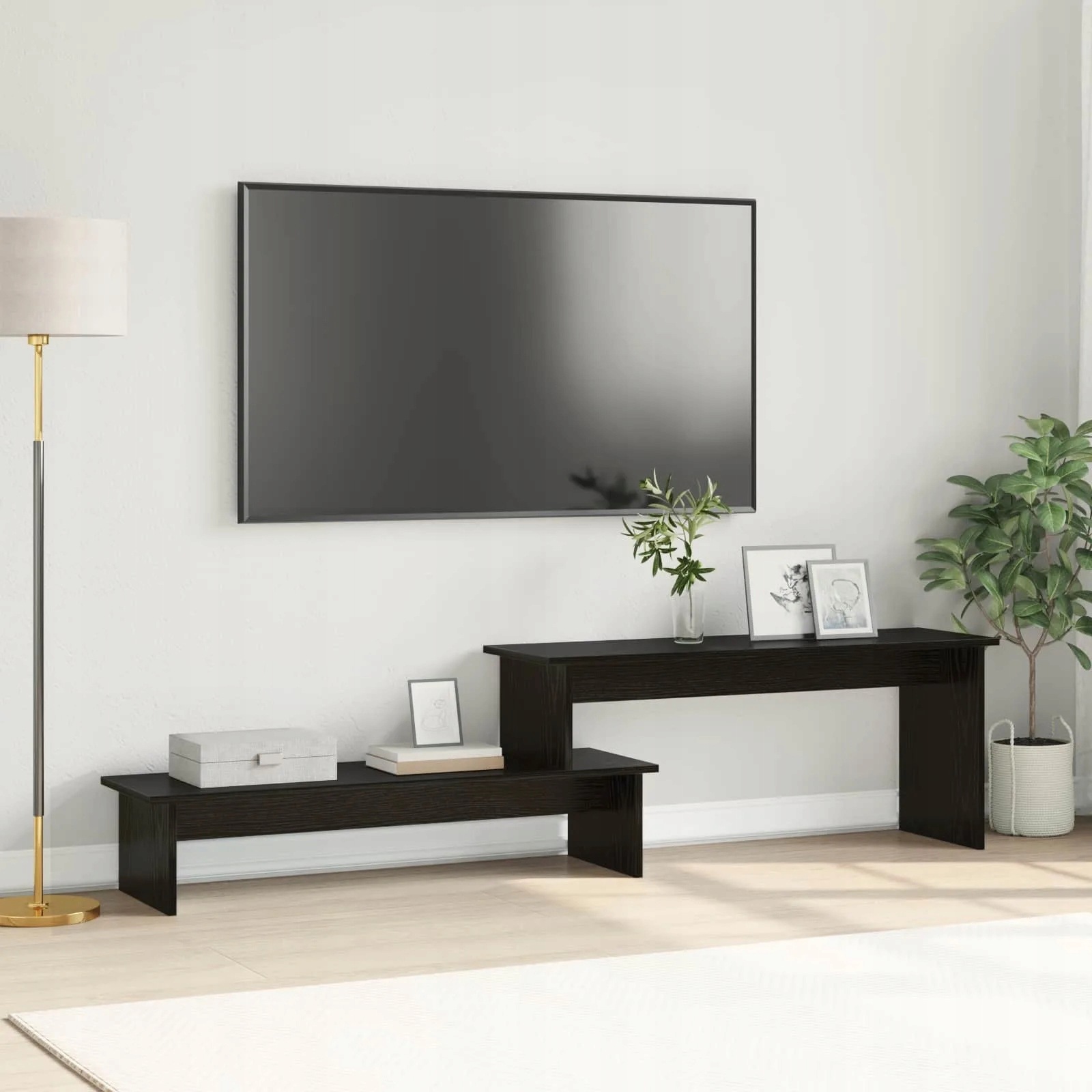 vidaXL Sestava Tv skříněk Nástěnný Černý dub 180,5 x 30 x 43 cm
