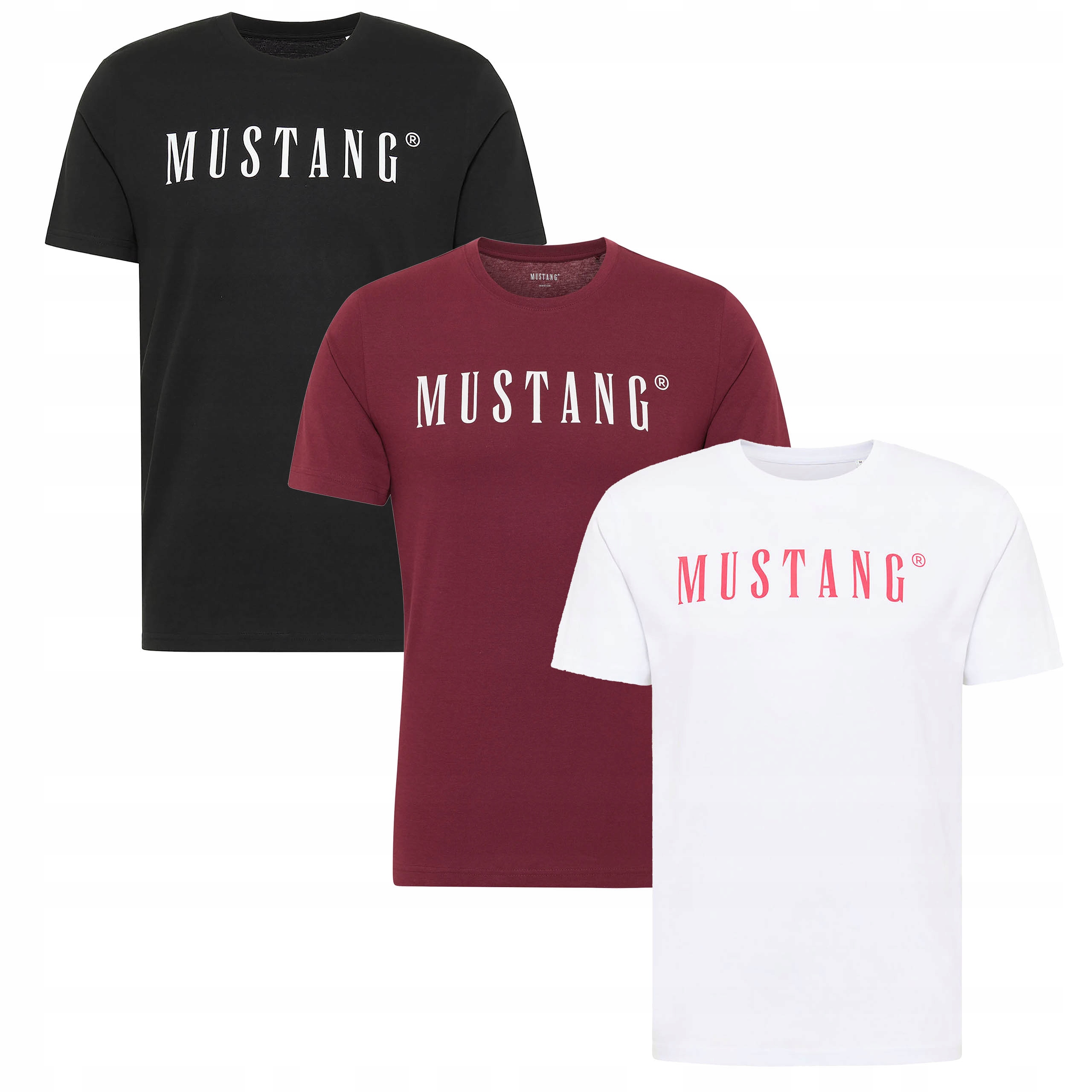 Mustang Tričko Alex C Logo 3balení sada tričko pánská bavlněná velikost S
