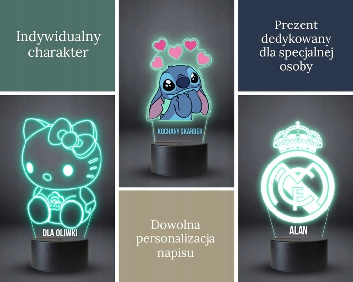 Lampka na Biurko Statuetka Led na Prezent Serial Bajka Hazbin Hotel Angel Długość/wysokość 15 cm