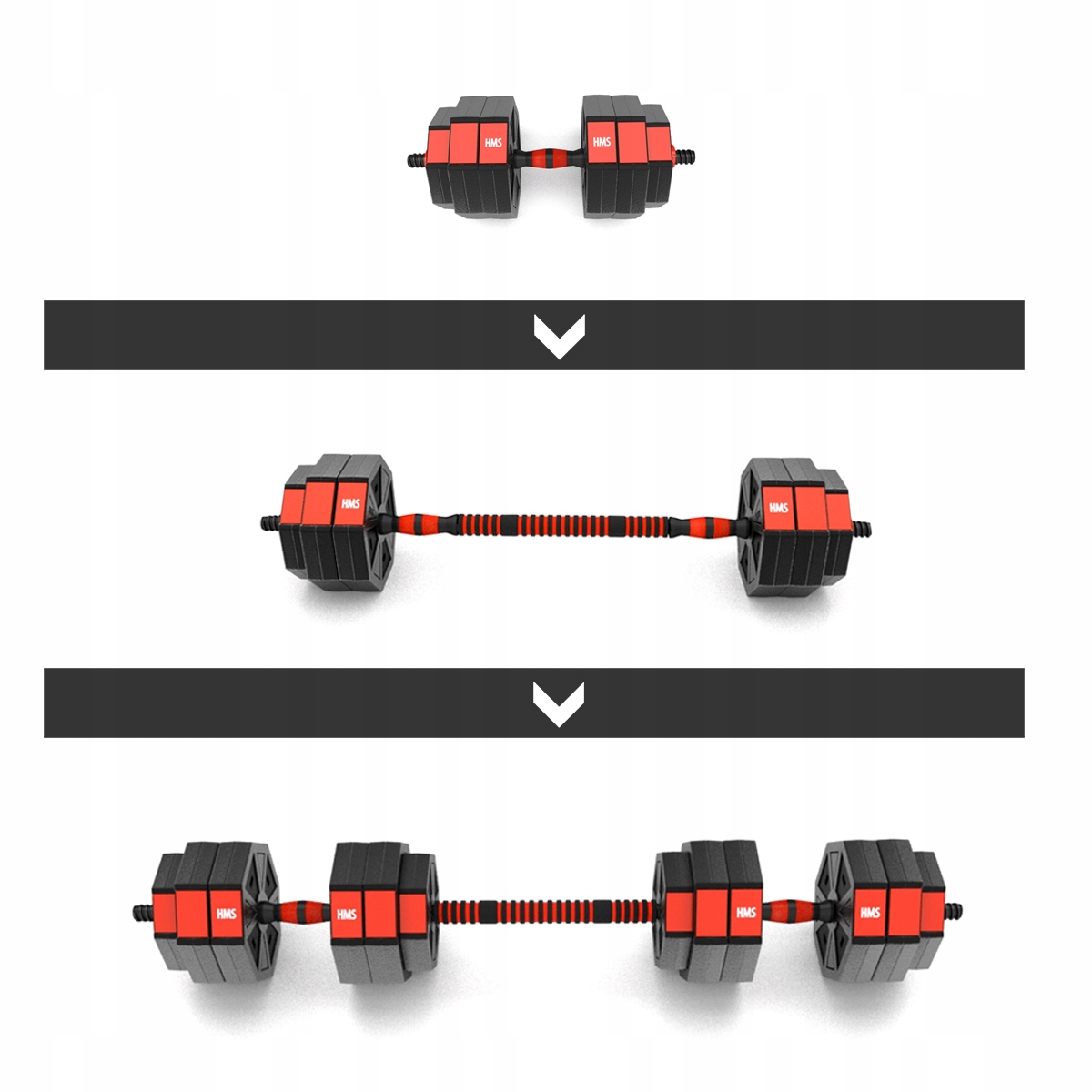 ZESTAW SZTANGA HANTLE KOMPOZYT 30KG HMS SGC30