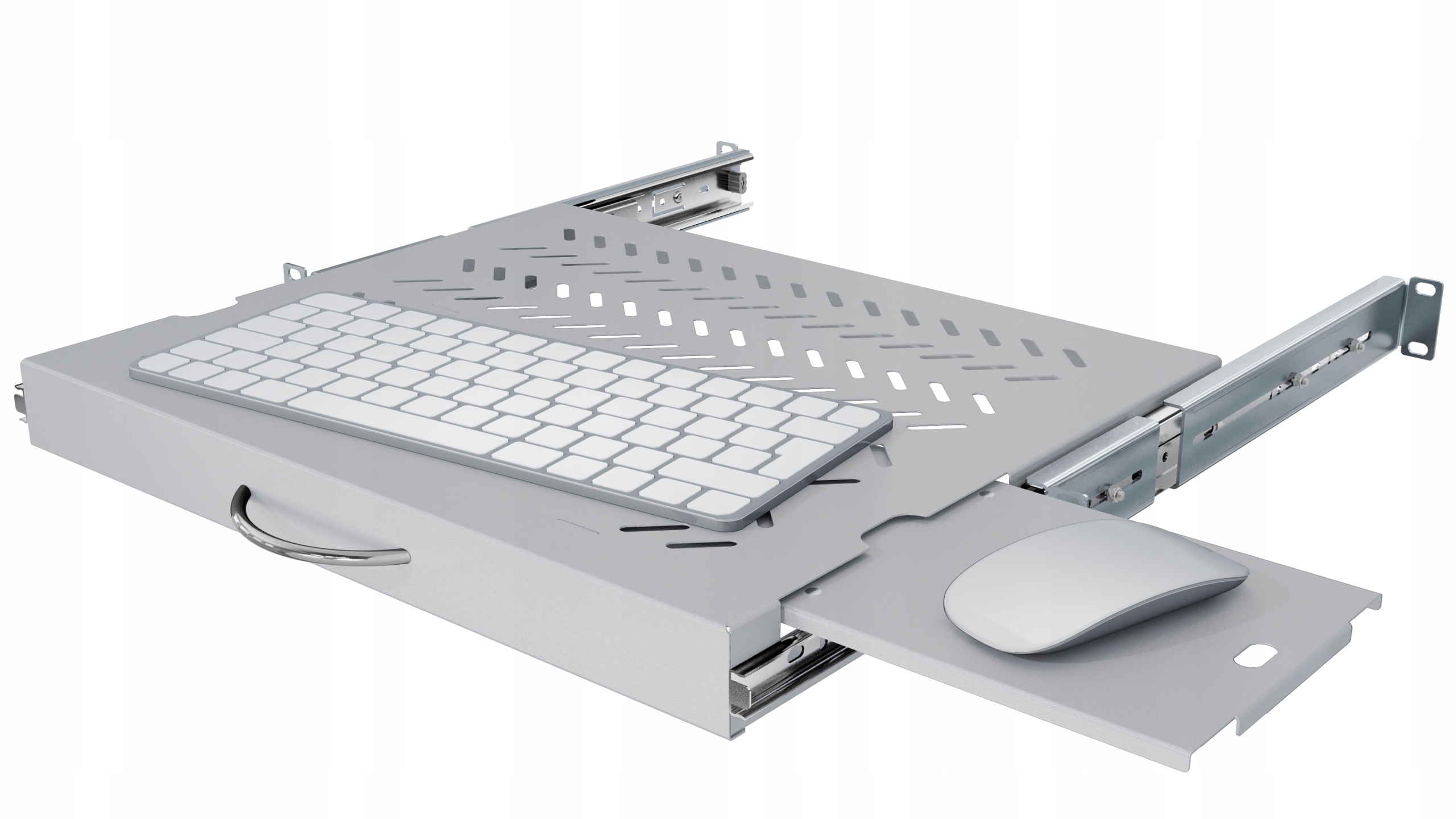 Półka Wysuwana Rack 19" 1U 350 mm pod Mysz i Klawiaturę do Szafy Serwerowej