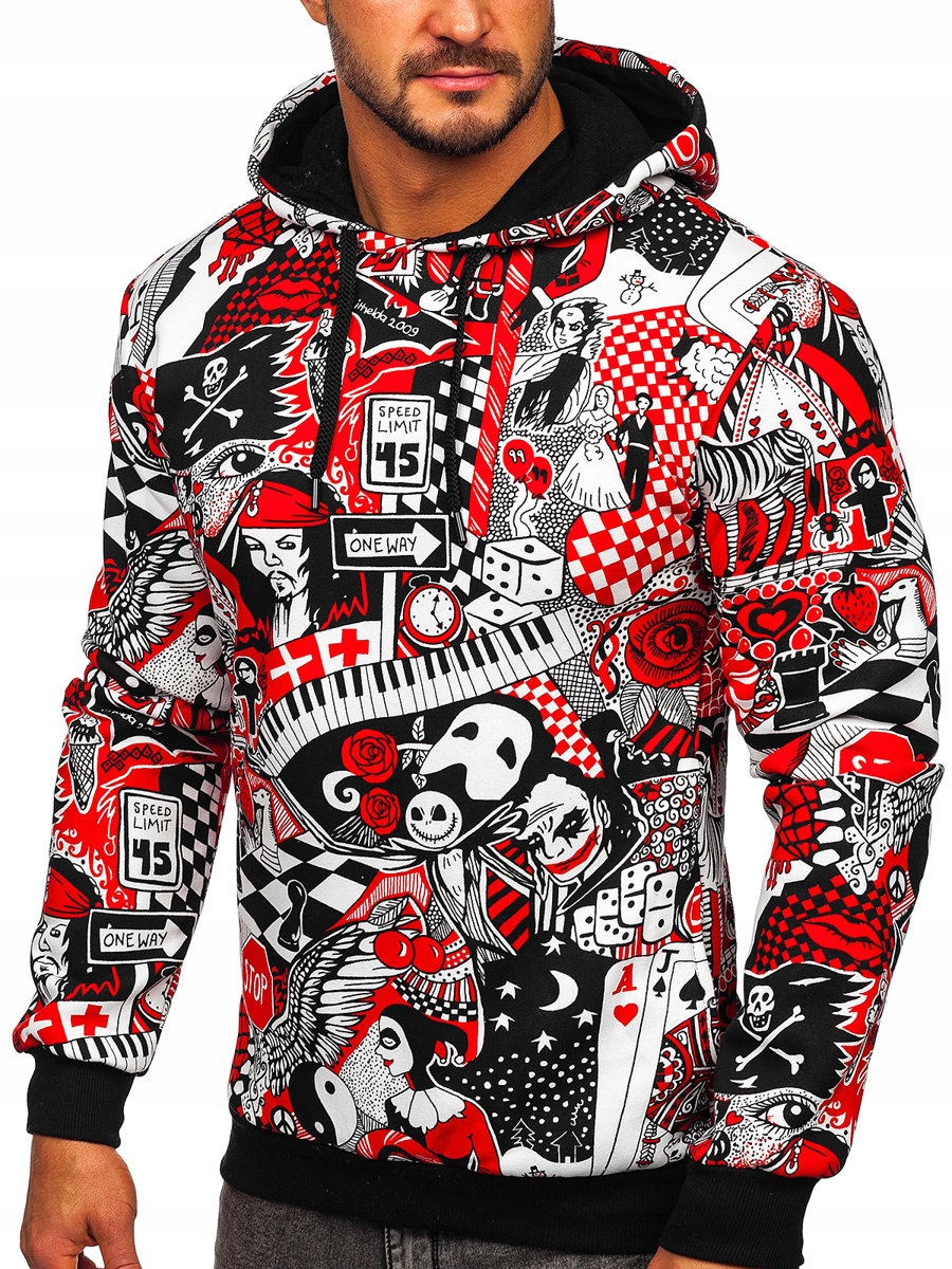 

Bluza Męska Z Nadrukiem Czerwona 141035 DENLEY_2XL