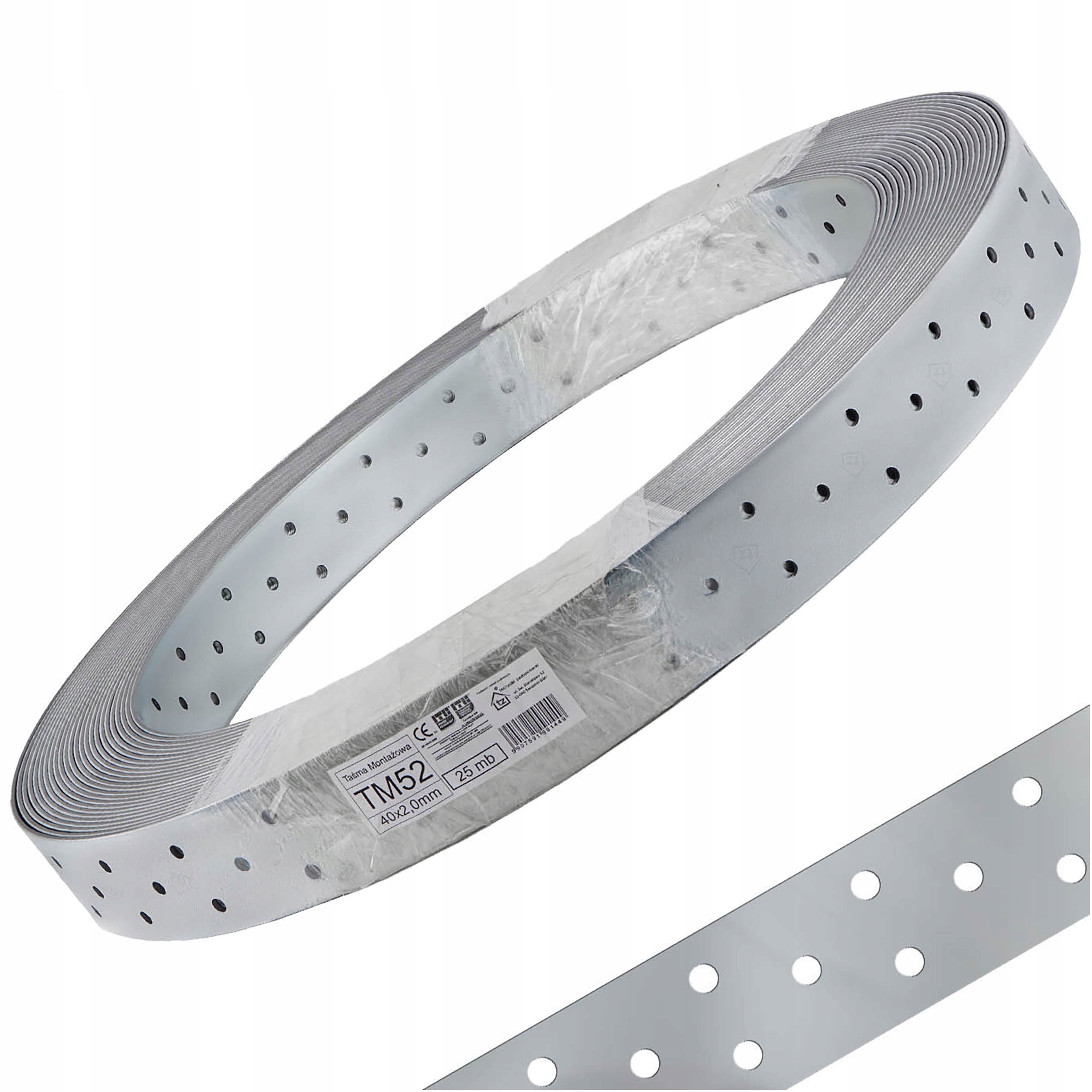 Perforovaná koncentračná páska 40 x 2 mm x 25 m oceľová TM52