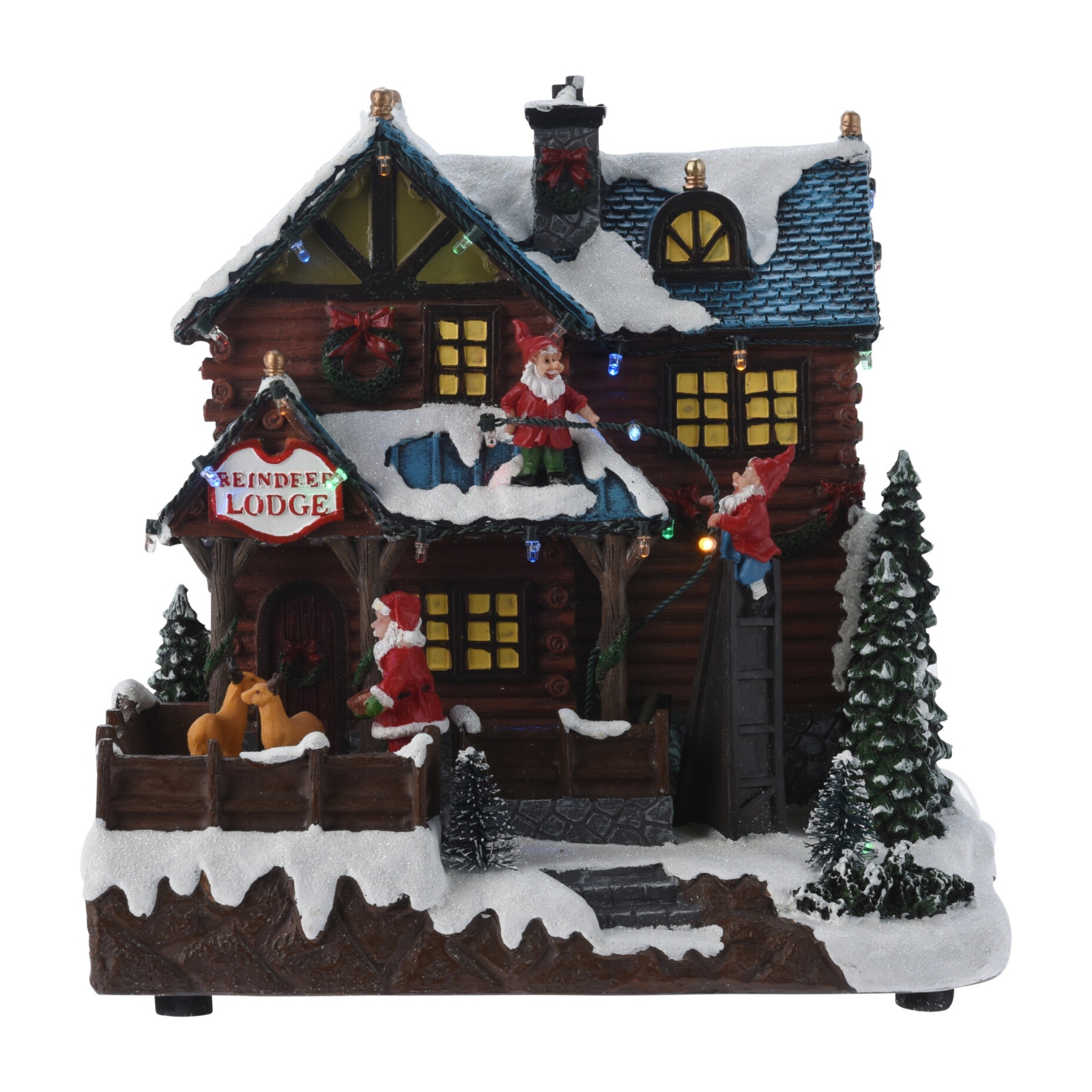 Pohyblivá Scénka S Mikulášom Polyresin 25 CM S Led Osvetlením