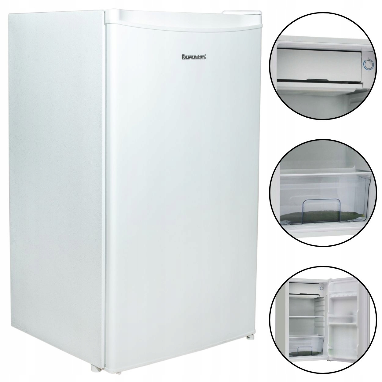 Lodówka Ravanson LKK-90E Mała Biała Wolnostojąca Pojemna