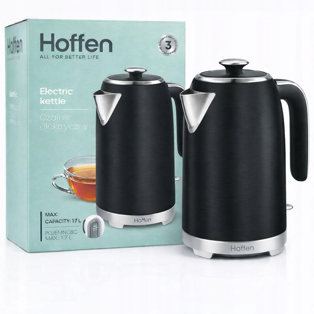 Elektrická Konvice Hoffen 1,7 L černá – Elegance A Funkčnost