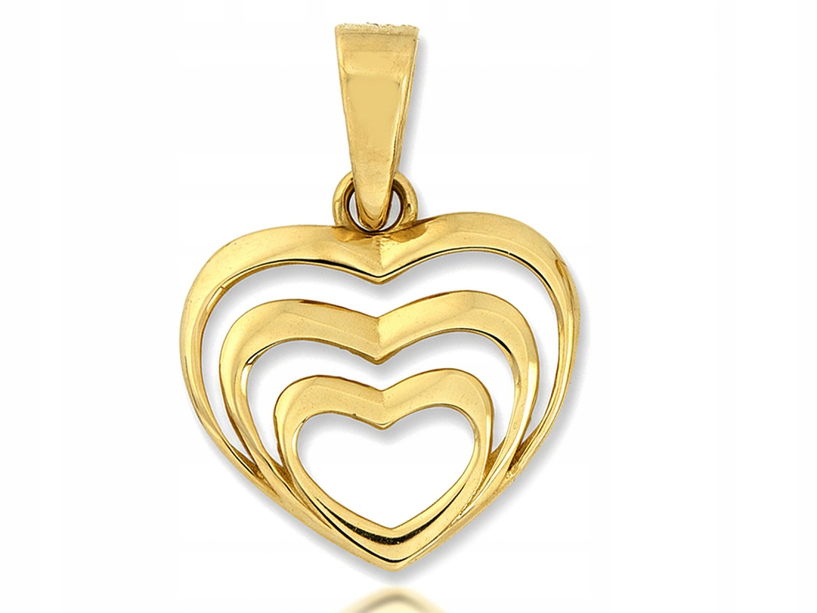 Zlatý přívěsek 585 Srdíčko ze tří srdcí 0.51g Trojité srdce dárek