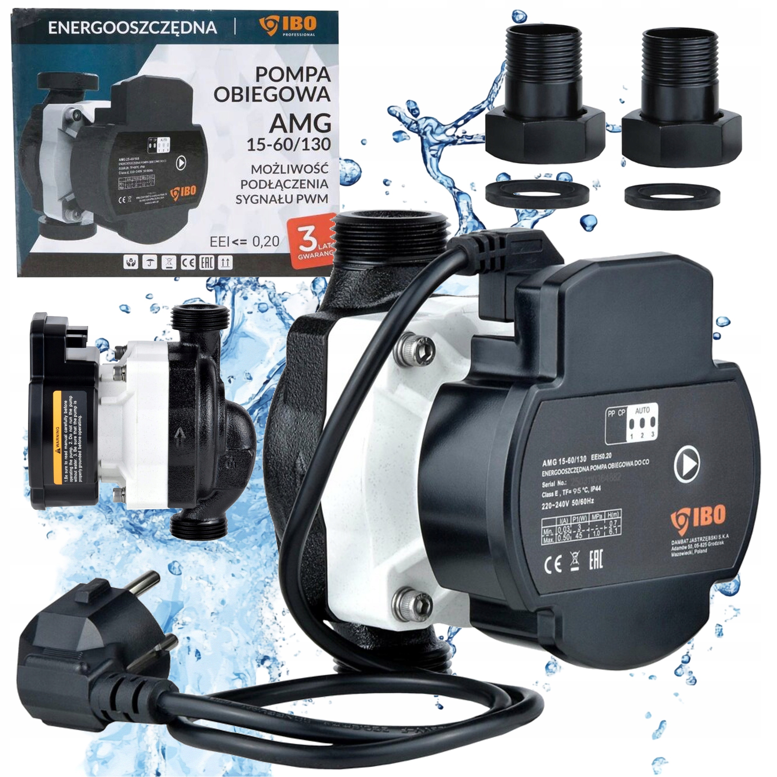 Ibo Elektronická Obehová Pumpa Amg 15-60/130 Pwm, Energeticky Úsporné Skrutky