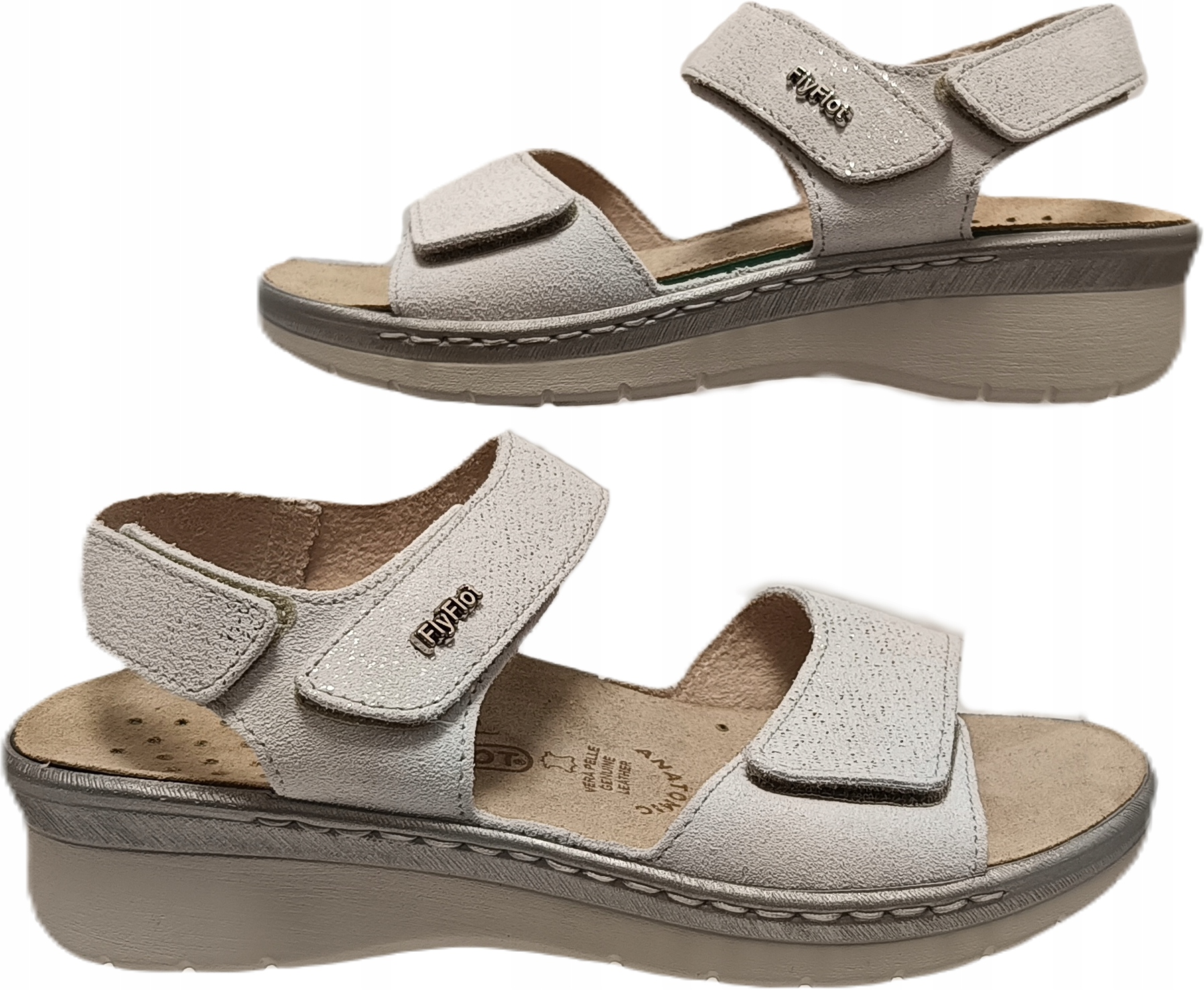 Sandály Široká profilovaná stélka kůže Fly Flot 29G05BV L.grey r37