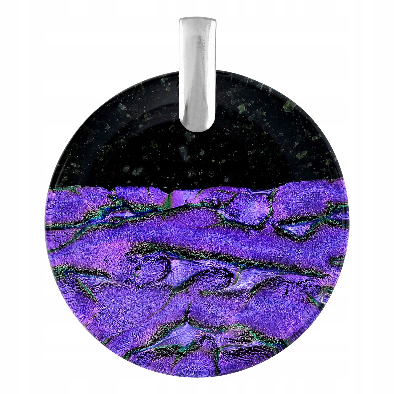 Dámský přívěsek Harf fialové sklo murano kolečko