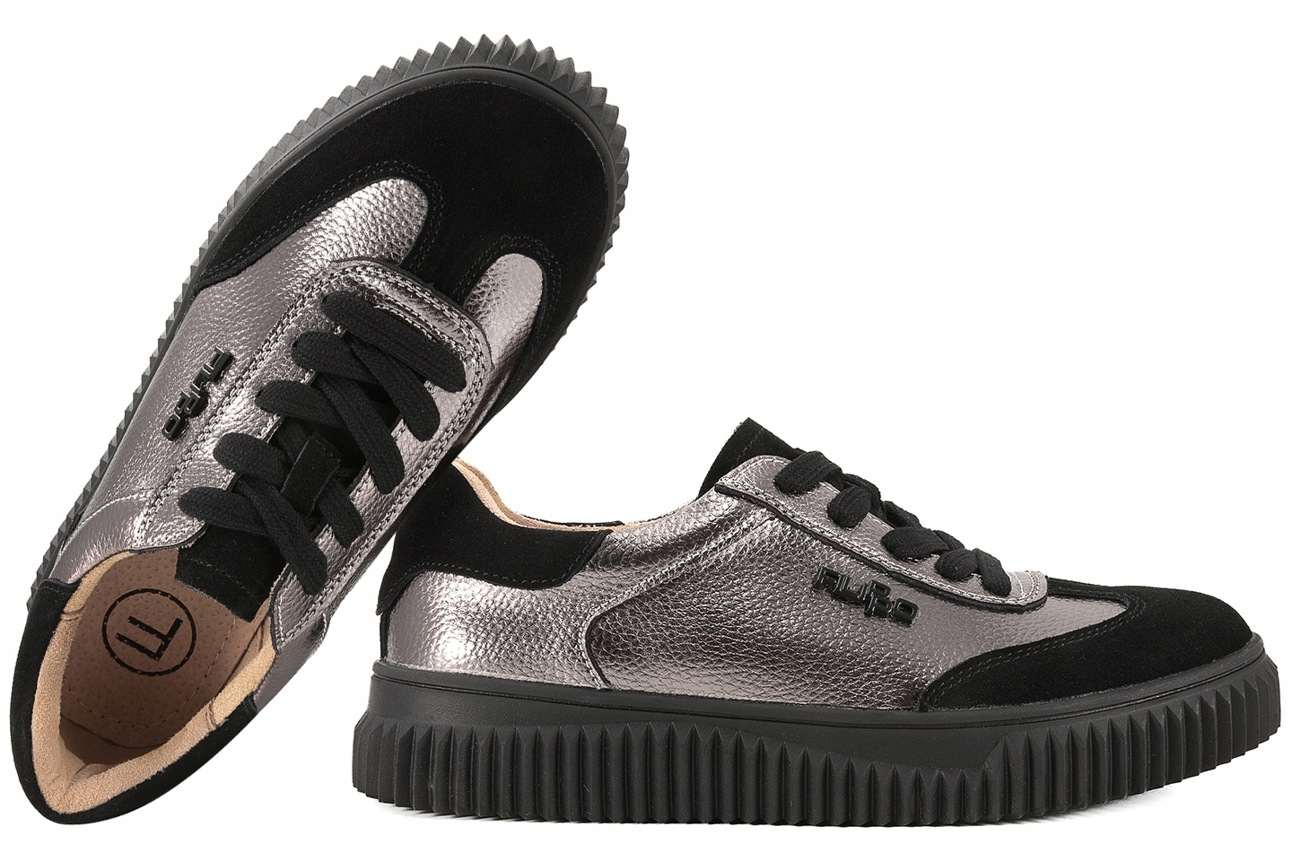 Filippo DP7123 Dámské Polobotky Tenisky Na Platformě Kožené, černé 37 C