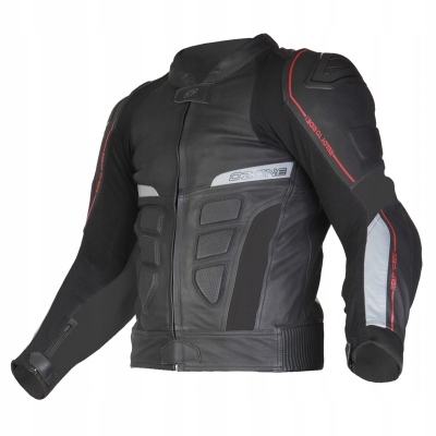 Kožená Motocyklová Bunda Pánska Čierna veľ.48 Koža