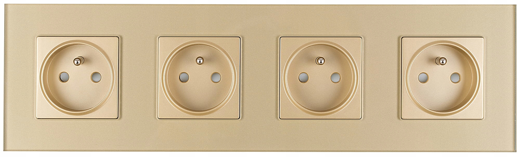 Kontakt Elektrická Zásuvka Se Skleněným Kolíkem FI60 Čtyřnásobná 4x1 Zlatá