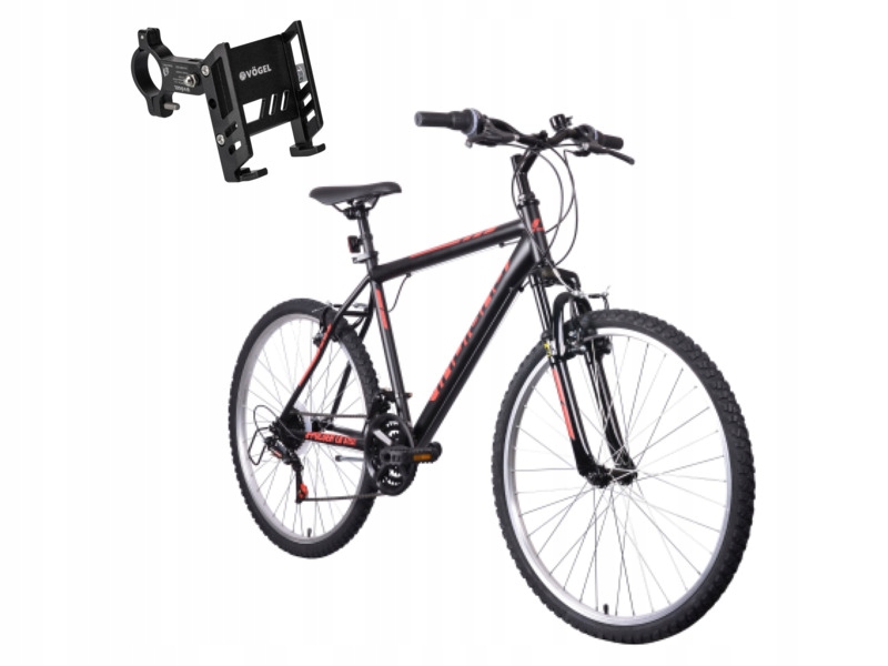 Rower górski Mtb Indiana X-Pulser 1.6 M19 26 cali męski Czarny+Uchwyt Vögel