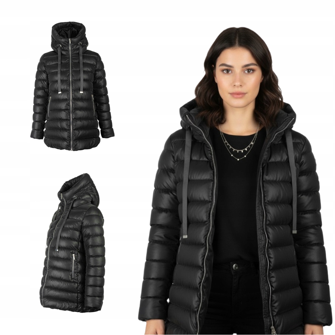 Dámská zimní péřová bunda s kapucí Livigno černá XXL