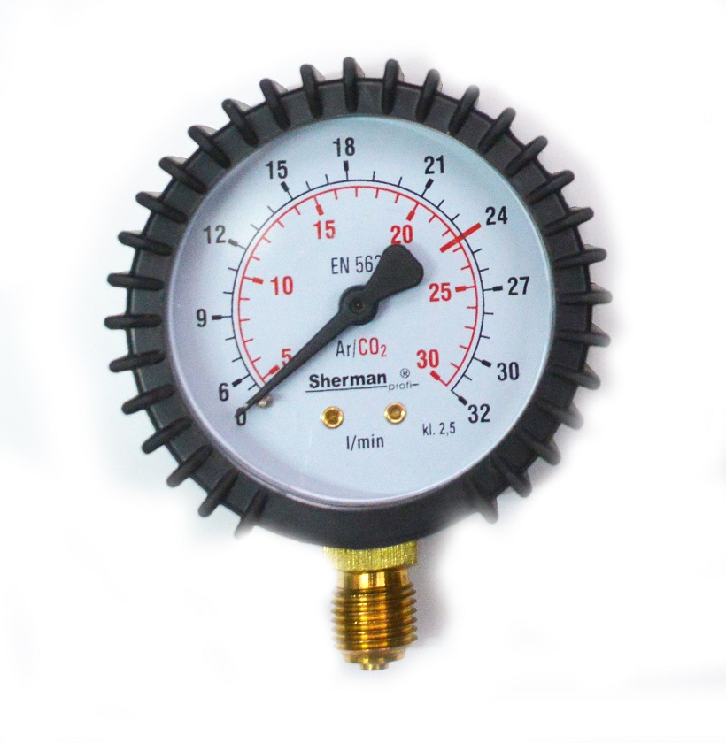 Manometr Argon CO2 63mm 32L /min gwint M12 x1,5