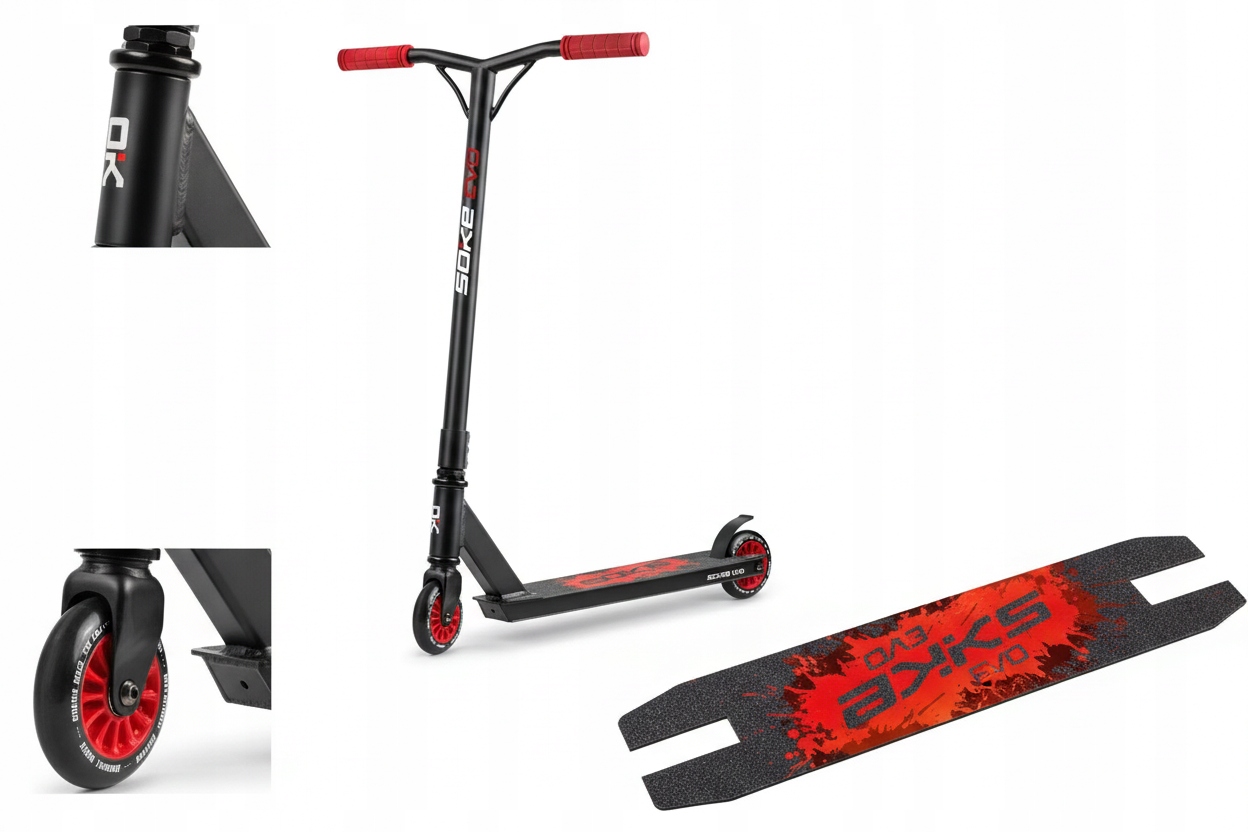 Hulajnoga Wzmocniona Łożyska ABEC-9 Carbon Klamra Alu Sportowa Koła 100MM